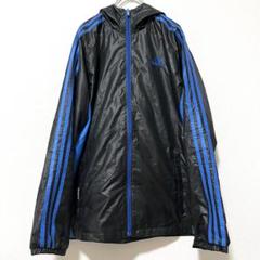 専用80s台湾製 アディダス フード付きナイロンジャケット 水色×青 希少カラー 80s adidas ナイロンジャケット 万国旗タグ M トレフォイル