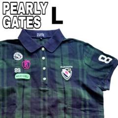 PEARLY GATES チェック柄 ゴルフポロシャツ サイズ7 パーリーゲイツ チェック柄 半袖 ゴルフポロシャツ L 2 - メルカリ