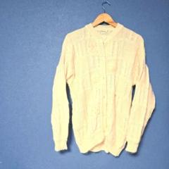☆ 白色 編み模様 カーディガン 【フリー】レディース アメリカ 古着 可愛い