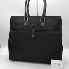 【極美品】フルラ ビジネスバッグ トートバッグ ナイロン レザー ブラック