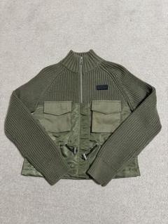 美品DIESEL ディーゼル ジップアップニットブルゾン カーキ XS