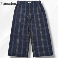 Plantation　プランテーション　パンツ　ボトムス　チェック　リネン混　M
