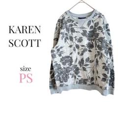 カレンスコット【PS】花柄長袖スウェット トレーナー カジュアル 裏起毛