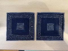 C271手刺繍コースター　レンテン族　ラオス布　手作り　ハンドメイド