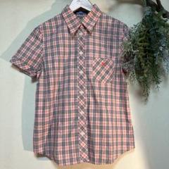 BURBERRY BLUE LABEL 半袖 シャツ ピンク チェック 美品 バーバリーブルーレーベル 半袖シャツ チェック ピンク