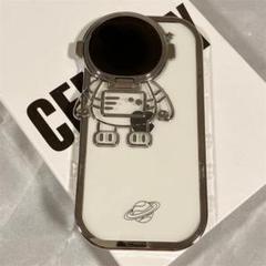 ﻿iPhone12/12proクリアTPUケース　銀　宇宙飛行士アイフォンケース