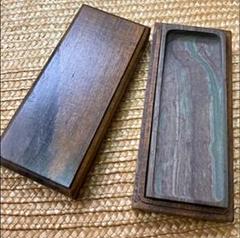 ブランド雑貨総合 ★美品 硯 日本 赤間 紫金石 骨董品 箱付き - 書