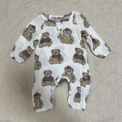 美品　長袖ロンパース　カバーオール　60cm くま　ガーゼ　　男の子　女の子