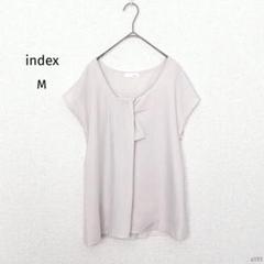 インデックス|フレンチスリーブツイストブラウス【M】薄手 くすみカラー 透け感