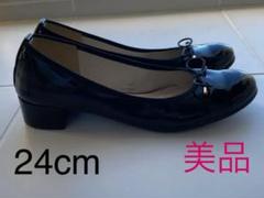 パンプス バレエシューズ エナメル 黒 美品