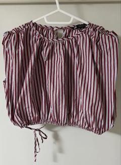 美品　ZARA ノースリーブトップス　カットソー　Tシャツ　M ストライプ