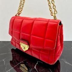 MICHAEL KORS SOHO チェーンショルダー ラムレザー　ゴールド金具