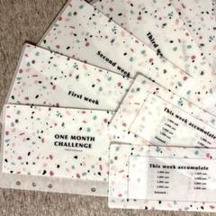 バインダー貯金 韓国 リフィル 6枚 A6用ボード2枚付【Terrazzo