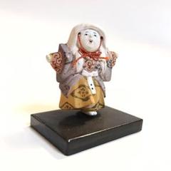 昭和レトロ 鏡獅子 歌舞伎 舞踊 土人形 彩色人形 ミニチュア オブジェ