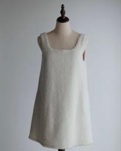 pois】square poodle onepiece / white - メルカリ