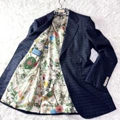 裏地ボタニカル柄 GUCCI グッチ シングル テーラードジャケット