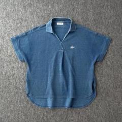 LACOSTE　デザインポロシャツ　デニムカラー　ドルマン　スキッパーカラー