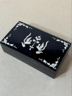 茶道具　竹内幸斎作　螺鈿装飾　蛍蒔絵　黒柿香合　共箱　Z　8553 茶道具 竹内幸斎作 螺鈿装飾 蛍蒔絵 黒柿香合 共箱 Z 8553