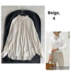 【極美品】Beige, フリルネック 2WAY ブラウス ベージュ 2