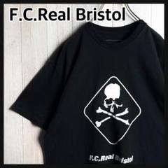 2872【希少】エフシーレアルブリストル スカルロゴ 両面プリント Tシャツ