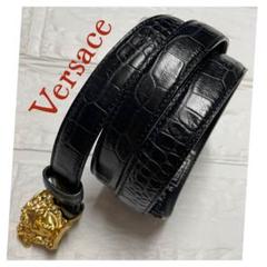 VERSACE 黒。オリーブグリーン？ ベルト 85cm