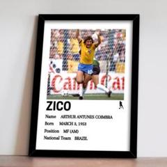 248 - Zico ジーコ　A4額装付き　ワールドカップのサムネイル