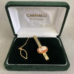 【H】美品✨CAMMEO カメオ　ネクタイピン　オレンジ