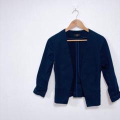 Theory 上品 ジャケット 紺色 Sサイズ相当 ノーカラー シンプル