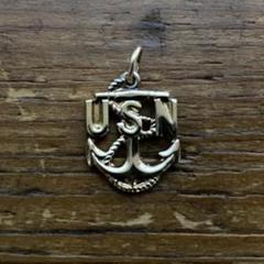 米軍実物 SWEETHEART JEWELRY USNチャーム 40s スウィートハートジュエリー WW2 シルバー チャーム USMC 海
