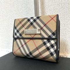 Burberrys BLUE LABEL折り財布 がま口 ノバチェック ベージュ