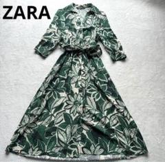 ZARA グリーン シャツロングワンピース サイズXS - メルカリ