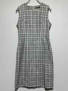 ENDOMANCHE 美品　グレー系チェック ノースリーブワンピース　ひざ丈