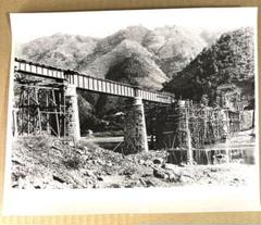球磨川第一橋梁　鉄道橋の建設 モノクロ写真 ③ 球磨川第一橋梁 鉄道橋の建設 モノクロ写真 ③ 芸術写真