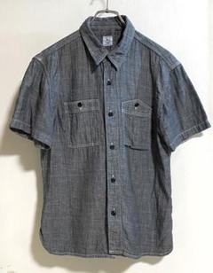 R.J.B フラットヘッド ブラックシャンブレー リネン 半袖シャツ 40