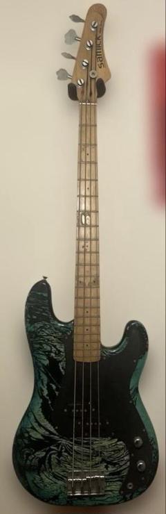 Samick エレキベース ブラック/グリーン 波模様のサムネイル