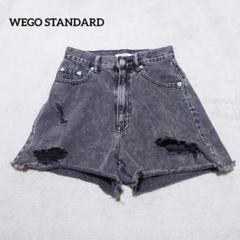 D8-3659　ショートパンツ　デニム　ハイウエスト　XS【ウィーゴスタンダード
