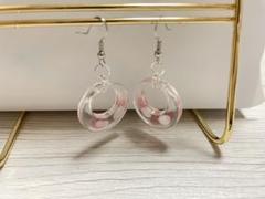 ⭐️ハンドメイド⭐️UVレジン　ピアス　フック　透明　クリア　ピンク　白
