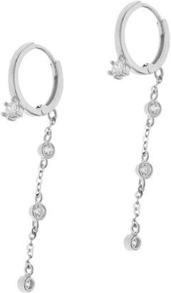 ピアス アクセサリー シルバー チェーンストーンリング スモール かわいい