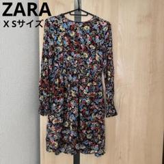 ZARA ）花柄ミニワンピース XSサイズ - メルカリ