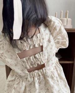 anne shirley アンティーク花柄ロンパース　S