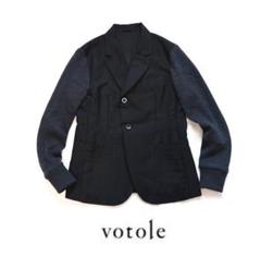 votole ヴォトル袖レザーシャネルウール生地テーラードジャケット