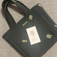 刺繍ヌビ仕切りマザーズバッグ/ミモザブラック/ハンドメイド 40d36065e89af732a1c40dc95a3535