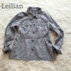 Leilian レリアン ブルゾン 赤 コットン ナイロン 15 C3095