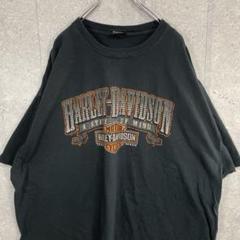 ハーレーダビッドソン　両面ビックロゴプリント　ブラック　オーバーサイズTシャツ