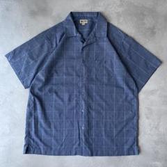 00s HAGGARハガー オープンカラーシャツ チェックシャツ XL ブルー