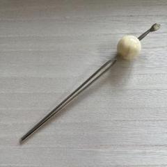 ⭐️期間限定販売 かんざし アンティーク風 玉かんざし 白 オフホワイト マーブル