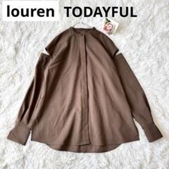TODAYFUL - lourenケープブラウスbrown 受注販売 】DRAPE CAPE BLOUSE / PUFF SLEEVE OVER BLOUSE