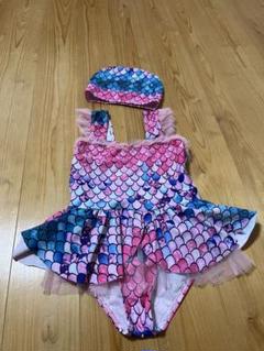 未使用品　女の子　人魚のワンピース水着セット　100