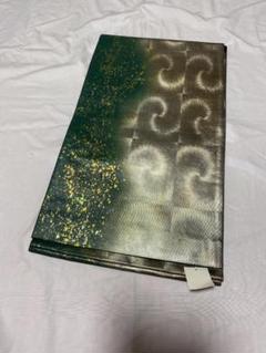 正絹　絹　袋帯　美品　箔　美品　六通　リメイク