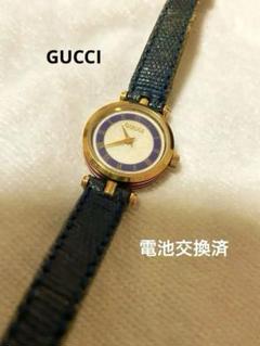 ⭐【美品】グッチヴィンテージシェリーラインブラック腕時計(稼働品) ⭐【美品】グッチヴィンテージシェリーライングリーン腕時計